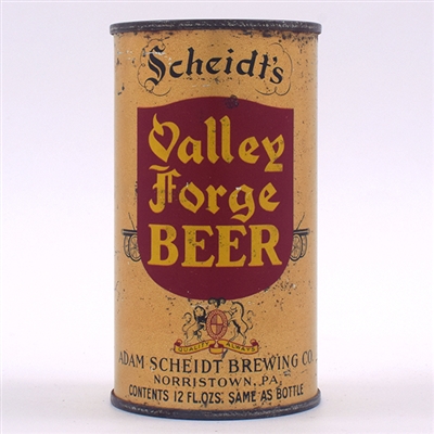 Valley Forge Scheidts Beer Opening Instruction Flat Top 142-39