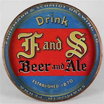 F and S Fuhrmann & Schmidt Beer Advertising Tray