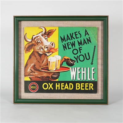 Wehle Ox Head Beer Sign RARE
