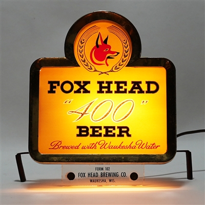 Fox Head 400 Beer  Cash Register Illuminated ROG Sign
