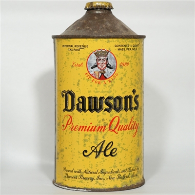 Dawsons Premium Ale Cone Top Quart ENAMEL 206-14