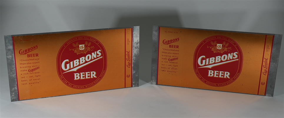 Gibbons Beer Quart Cone Top Full Sheets TWO SUPER CLEAN 210-4