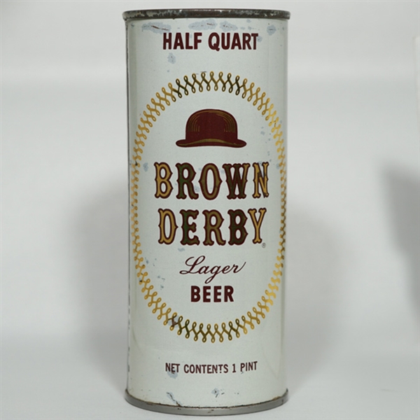 Brown Derby Lager Beer Pint 16 OZ Insert Tab 142-9