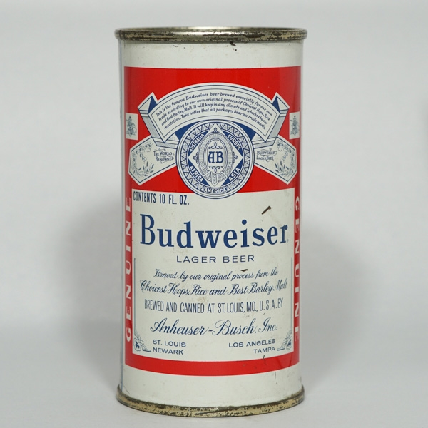 Budweiser Lager Beer Flat Top SMALL 10 OZ CAN 44-18