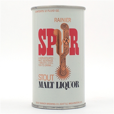 Spur Rainier Stout Malt Liquor Zip Top COPPER UNLISTED