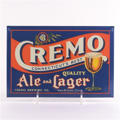 Cremo Ale and Lager 1930s Tin-Over-Cardboard Sign