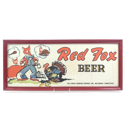 Red Fox Beer 1940s Large Lightweight Cardboard Sign