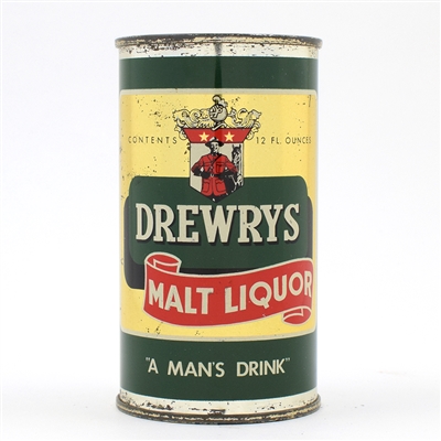Drewrys Malt Liquor Flat Top RARE CLEAN ORIGINAL 55-21