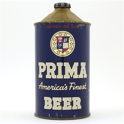 Prima Beer Quart Cone Top RARELY CLEAN ACTUAL 217-14