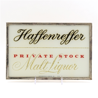Haffenreffer Malt Liquor 1950s Reverse Painted Glass Sign