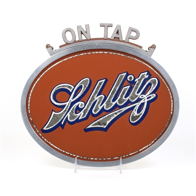 Schlitz On Tap 1930s Price Bros Reverse Painted Glass Sign