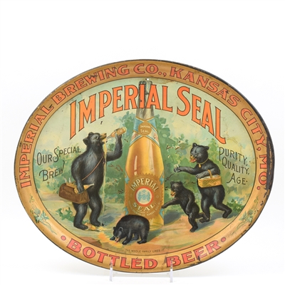 Imperial Seal Beer Pre-Prohibition Serving Tray GRAPHIC SCARCE