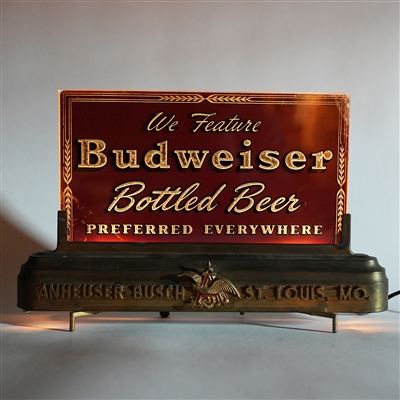 Budweiser Bottled Beer Preferred Everywhere Illuminated Sign