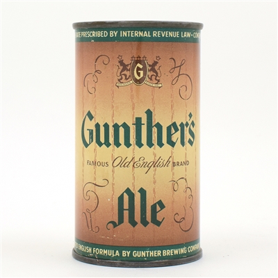 Gunthers Ale Flat Top SCARCE AND CLEAN 78-15