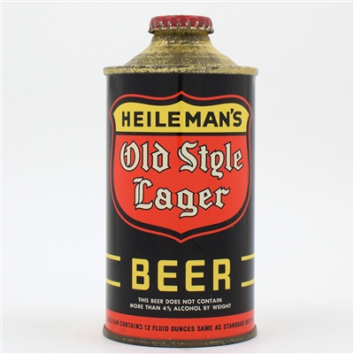 Heilemans Old Style Beer Cone Top NMT 4 PERCENT EXCELLENT 177-20