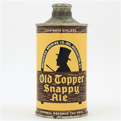 Old Topper Snappy Ale Cone Top WHITE TEXT MINTY 178-6