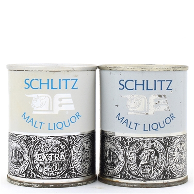 Schlitz Malt Liquor 8 Ounce Softop Flat Tops Lot of 2 Different