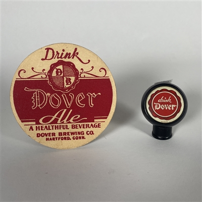 Dover Beer 1940s Ball Tap Knob and Coaster Mat SCARCE