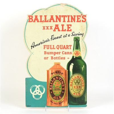 Ballantines Ale 1930s Die Cut Cardboard Sign