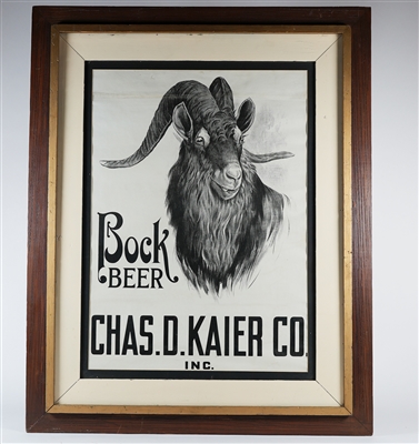 Chas D Kaier Co Bock Beer Sign