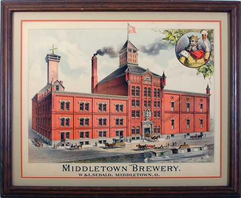 Middletown Brewery W & L Sebald Factory Scene Litho