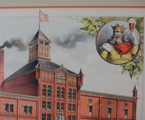 Middletown Brewery W & L Sebald Factory Scene Litho