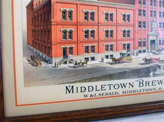Middletown Brewery W & L Sebald Factory Scene Litho