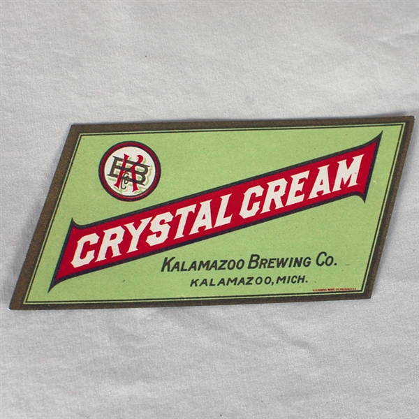 Pre-prohibition Kalamazoo Brewing Crystal Cream Label