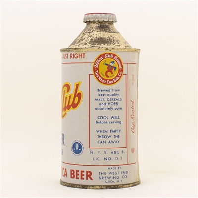 Utica Club Beer High Profile Cone Top Can