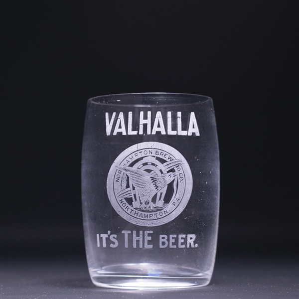 Valhalla Beer Pre-Prohibition Etched Drinking Glass 