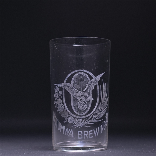 Ottumwa Brewing Pre-Prohibition Etched Drinking Glass 
