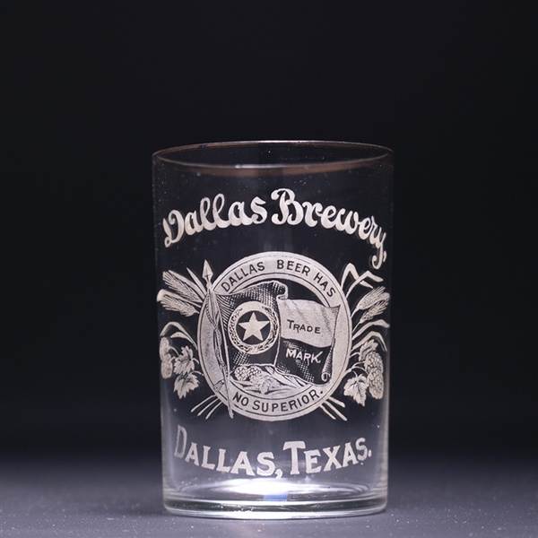 Dallas Brewery Pre-Prohibition Etched Drinking Glass 