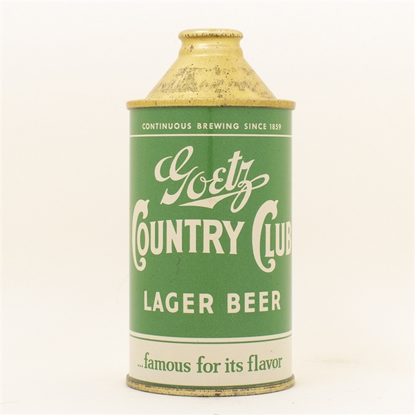 Goetz Country Club Beer Green Cone Top Can