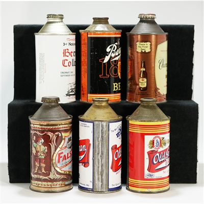 6 Cone Top Beer Cans One Lot