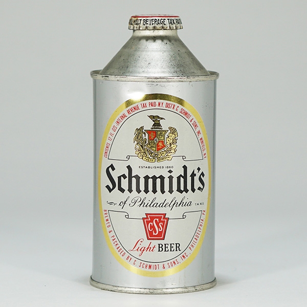 Schmidts Light Beer Cone Top Can 185-3