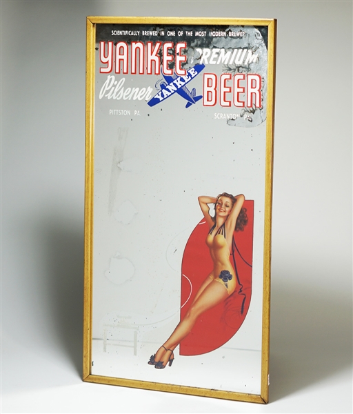 Yankee Premium Pilsner Beer Airplane Woman Telephone Mirror 