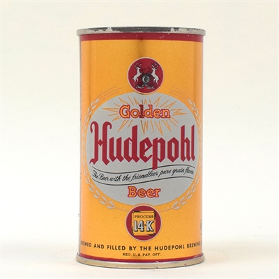 Hudepohl Golden 14K Beer Flat Top 84-12