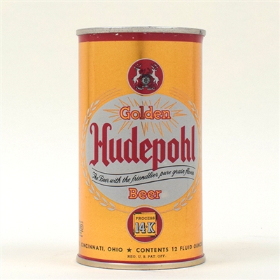 Hudepohl Golden 14K Beer Flat Top 84-12