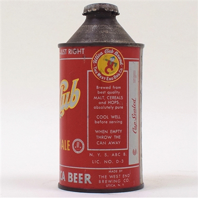 Utica Club Cream Ale ENGLISH TEXT Cone 188-3