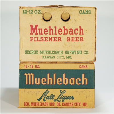 Muehlebach Pilsener and Malt Liquor Beer Can 12 pk Cartons