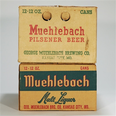 Muehlebach Pilsener and Malt Liquor Beer Can 12 pk Cartons
