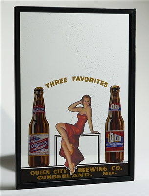 Queen City Brewing Pin-Up Girl Advertising Mirror