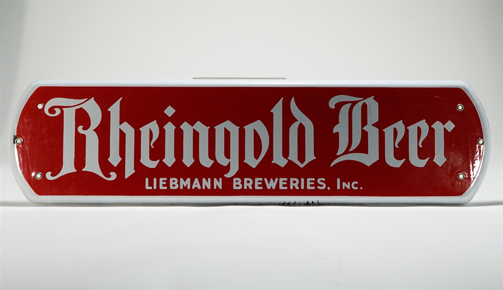 Rheingold Beer Liebmann Porcelain Doorpush RARE WHITE TRIM