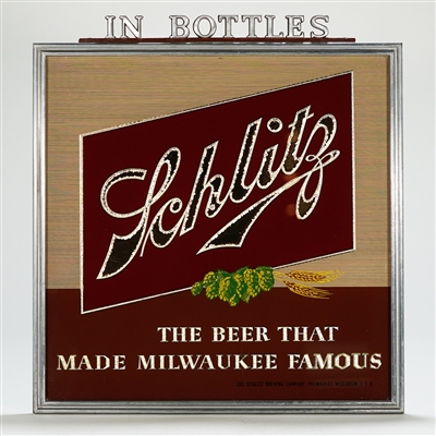 Schlitz In Bottles ROG PRICE BROS Sign