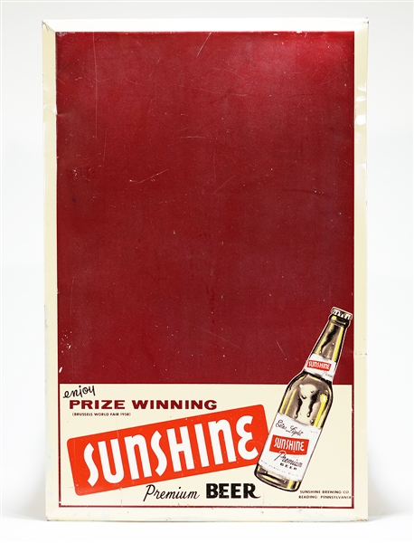 Sunshine PRIZE WINNING TOC Menu Sign