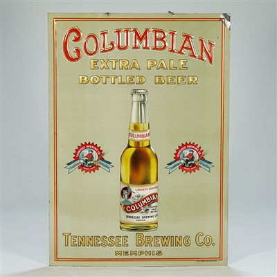 Tennessee Brewing Columbian Bottled Beer Embossed Tin Sign