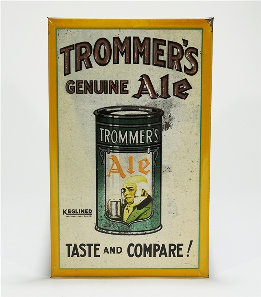Trommers Ale Keglined Can TOC Sign