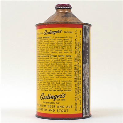 Esslingers Premium Beer Quart Cone 208-14