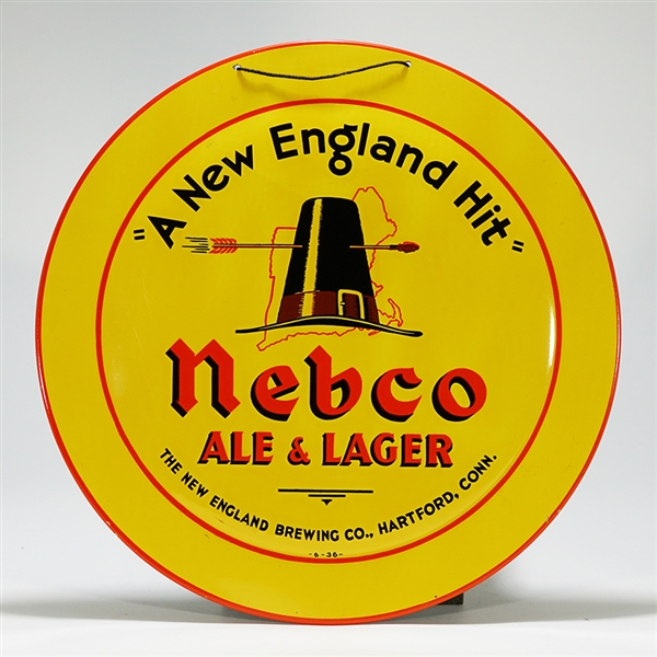 New England Brewing Arrow Hit Pilgrim Hat Sign 