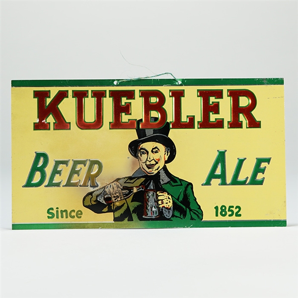 Kuebler Beer Ale Leyse LEE-SEE Embossed Aluminum Sign